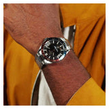 Hugo Boss Runner 3H Black Dial Silver Steel Strap Watch for Men - 1514210 Authentic Buy Shop Now