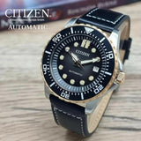 Citizen Mechanical Automatic Black Dial Black Leather Strap Watch for Men - NJ0176-10E Authentic Buy Shop Now