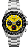 Seiko Prospex Speedtimer Solar Chronograph Yellow Dial Silver Steel Strap Watch for Men - SSC929 Authentic Buy Shop Now