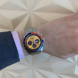 Seiko Prospex Solar Chronograph 1969 Re-interpretation Orange Dial Silver Steel Strap Watch for Men - SSC947 Authentic Buy Shop Now