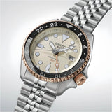 Seiko 5 GMT Sport Asia Exclusive Limited Edition Off White Dial Silver Steel Strap Watch for Men - SSK046K1 Authentic Buy Shop Now