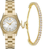 Emporio Armani Federica Mother of Pearl White Dial Gold Steel Strap Watch for Women - AR11657 Authentic Buy Shop Now