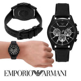 Emporio Armani Antonio Chronograph Black Dial Black Leather Strap Watch for Men - AR11583 Authentic Buy Shop Now