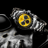 Seiko Prospex Speedtimer Solar Chronograph Yellow Dial Silver Steel Strap Watch for Men - SSC929 Authentic Buy Shop Now