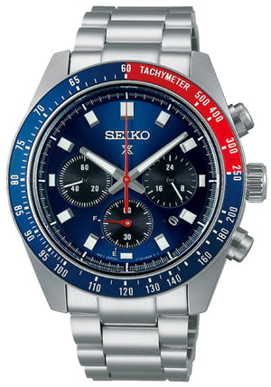 Seiko Prospex Speedtimer Solar Chronograph Blue Dial Silver Steel Strap Watch for Men - SSC913 Authentic Buy Shop Now