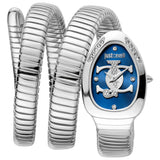 Just Cavalli Glam Evo 5 Blue Dial Silver Steel Strap Watch for Women - JC1L228M0025 Authentic Buy Shop Now