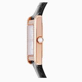 Emporio Armani Genni Silver Dial Black Leather Strap Watch for Women - AR11624 Authentic Buy Shop Now