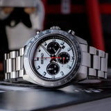 Seiko Prospex Speedtimer Solar Chronograph Silver Dial Silver Steel Strap Watch for Men - SSC911 Authentic Buy Shop Now
