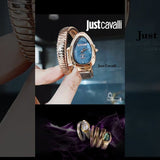 Just Cavalli Glam Evo 4 Blue Dial Rose Gold Steel Strap Watch for Women - JC1L229M0055 Authentic Buy Shop Now