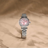 Emporio Armani Gianni T-Bar Pink Dial Silver Steel Strap Watch for Women - AR11686 Authentic Buy Shop Now