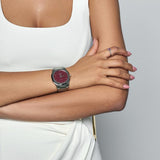D1 Milano Ultra Thin Bordeaux Red Dial Silver Steel Strap Watch for Unisex - D1-UTBJ11 Authentic Buy Shop Now