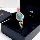 Versace Hellenyium Quartz Green Dial Two Tone Steel Strap Watch for Women - VE2S00422 Authentic Buy Shop Now
