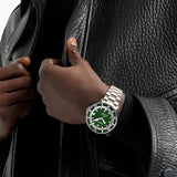 Emporio Armani Sea Explorer Green Dial Silver Steel Strap Watch for Men - AR60080 Authentic Buy Shop Now