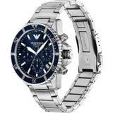 Emporio Armani World Explorer Chronograph Blue Dial Silver Steel Strap Watch for Men - AR11681 Authentic Buy Shop Now