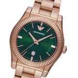 Emporio Armani Federica Analog Green Dial Rose Gold Steel Strap Watch for Women - AR11639 Authentic Buy Shop Now