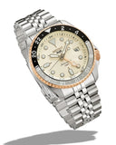 Seiko 5 GMT Sport Asia Exclusive Limited Edition Off White Dial Silver Steel Strap Watch for Men - SSK046K1 Authentic Buy Shop Now