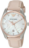 Emporio Armani Tazio Mother of Pearl Dial Pink Leather Strap Watch for Women - AR6133 Authentic Buy Shop Now