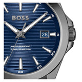 Hugo Boss Strike Blue Dial Gunmetal Grey Steel Strap Watch for Men - 1514175 Authentic Buy Shop Now