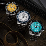 Citizen Mechanical Automatic Yellow Dial Silver Steel Strap Watch for Men - NJ0170-83Z Authentic Buy Shop Now