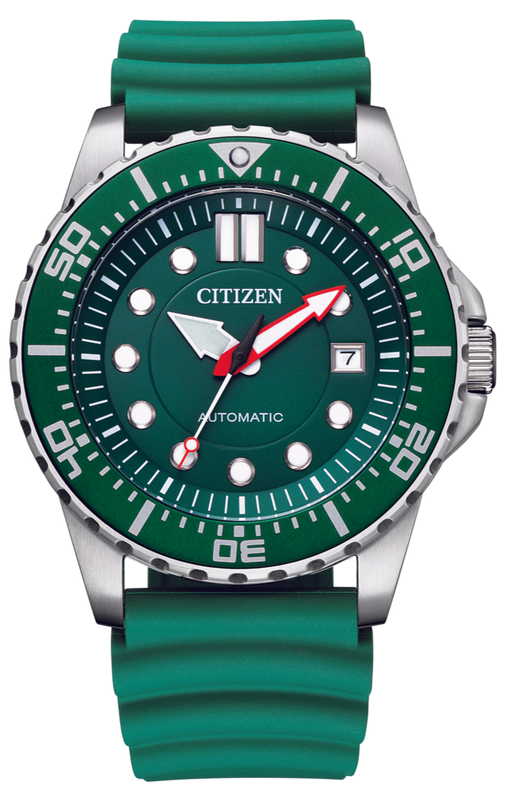 Citizen Mechanical Automatic Green Dial Green Rubber Strap Watch for Men - NJ0129-10X Authentic Buy Shop Now