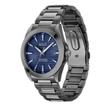 Hugo Boss Strike Blue Dial Gunmetal Grey Steel Strap Watch for Men - 1514175 Authentic Buy Shop Now