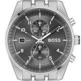 Hugo Boss Skytraveller Chronograph Grey Dial Silver Steel Strap Watch for Men - 1514151 Authentic Buy Shop Now