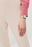 Emporio Armani Modern Silver Dial Pink Leather Strap Watch for Women - AR11160 Authentic Buy Shop Now