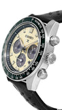 Seiko Prospex Speedtimer Solar Chronograph Ivory Dial Black Leather Strap Watch for Men - SSC943 Authentic Buy Shop Now