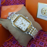 Tory Burch Robinson White Dial Two Tone Steel Strap Watch for Women - TBW1501 Authentic Buy Shop Now