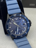 Emporio Armani Sea Explorer Divers Blue Dial Blue Silicone Strap Watch for Men - AR11685 Authentic Buy Shop Now