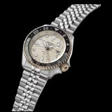 Seiko 5 GMT Sport Asia Exclusive Limited Edition Off White Dial Silver Steel Strap Watch for Men - SSK046K1 Authentic Buy Shop Now