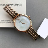 Emporio Armani Modern Mother of Pearl White Dial Rose Gold Steel Strap Watch for Women - AR11158 Authentic Buy Shop Now