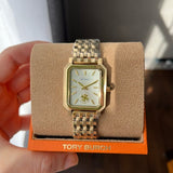 Tory Burch Robinson White Dial Two Tone Steel Strap Watch for Women - TBW1501 Authentic Buy Shop Now