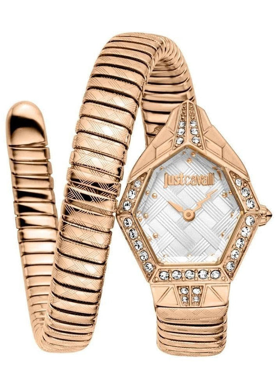 Just Cavalli Ornato White Dial Rose Gold Steel Strap Watch for Women - JC1L303M0045 Authentic Buy Shop Now