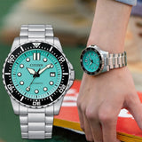Citizen Mechanical Automatic Turquoise Dial Silver Steel Strap Watch for Men - NJ0170-83X Authentic Buy Shop Now
