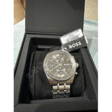 Hugo Boss Skytraveller Chronograph Grey Dial Silver Steel Strap Watch for Men - 1514151 Authentic Buy Shop Now