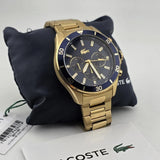 Lacoste Tiebreaker Chronograph Blue Dial Gold Steel Strap Watch for Men - 2011151 Authentic Buy Shop Now