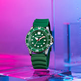 Citizen Mechanical Automatic Green Dial Green Rubber Strap Watch for Men - NJ0129-10X Authentic Buy Shop Now