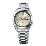 Seiko 5 Sports SNXS Series Automatic Beige Dial Silver Steel Strap Watch for Men - SRPK91K1 Authentic Buy Shop Now