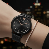 Emporio Armani Kappa Black Dial Black Mesh Strap Watch for Women - AR11252 Authentic Buy Shop Now