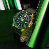 Citizen Mechanical Automatic Green Dial Brown Leather Strap Watch for Men - NJ0173-18X Authentic Buy Shop Now