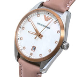 Emporio Armani Tazio Mother of Pearl Dial Pink Leather Strap Watch for Women - AR6133 Authentic Buy Shop Now