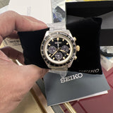 Seiko Prospex Speedtimer Solar Chronograph Black Dial Silver Steel Strap Watch for Men - SSC941 Authentic Buy Shop Now