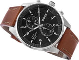 Hugo Boss Skytraveller Chronograph Black Dial Blue Leather Strap Watch for Men - 1514161 Authentic Buy Shop Now