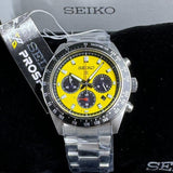 Seiko Prospex Speedtimer Solar Chronograph Yellow Dial Silver Steel Strap Watch for Men - SSC929 Authentic Buy Shop Now