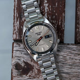 Seiko 5 Sports SNXS Series Automatic Beige Dial Silver Steel Strap Watch for Men - SRPK91K1 Authentic Buy Shop Now