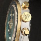 Versace Greca Dome Chronograph Green Dial Two Tone Steel Strap Watch for Men - VE6K00423 Authentic Buy Shop Now