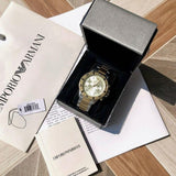 Emporio Armani World Explorer Chronograph Cream Dial Two Tone Steel Strap Watch for Men - AR11606 Authentic Buy Shop Now