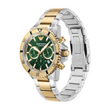 Emporio Armani Sea Explorer Chronograph Green Dial Two Tone Steel Strap Watch for Men - AR11586 Authentic Buy Shop Now