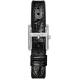 Emporio Armani Classic Crystals Silver Dial Black Leather Strap Watch for Women - AR11660 Authentic Buy Shop Now